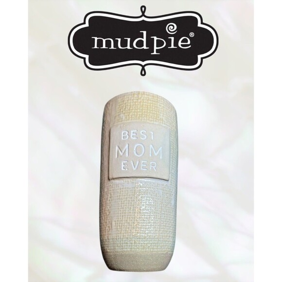 “Mud Pie"  Best Mom Ever Textured & Glazed Flower/Bud Vase, NWT - Picture 1 of 4
